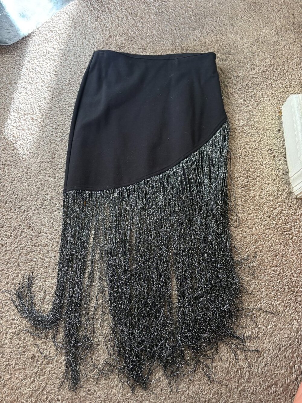 FABRIK BLACK FRINGE SKIRT